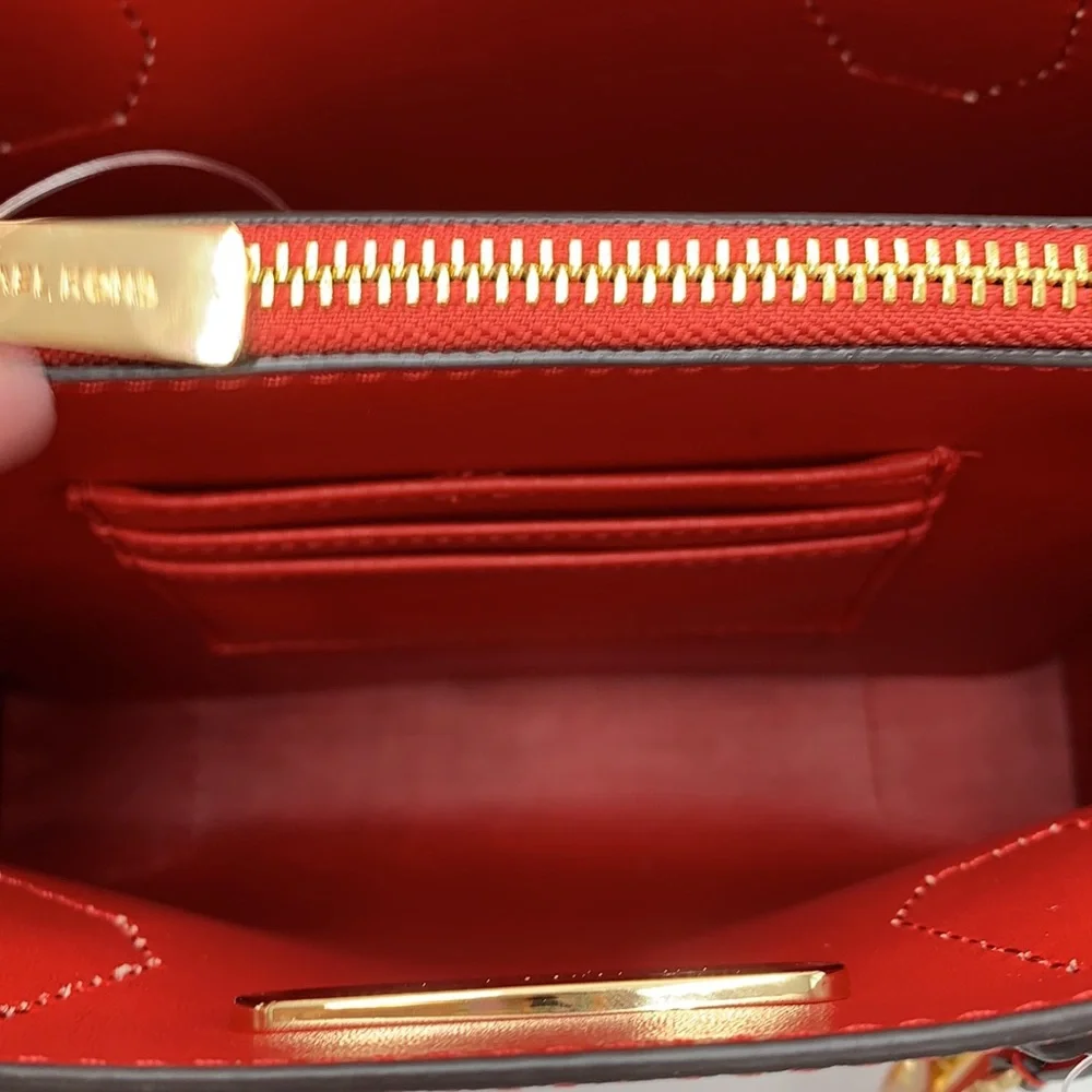 MICHAEL KORS MERCER MEDIUM MESSENGER CROSSBODY BAG FLAME COLOR - Picture 8 of 14